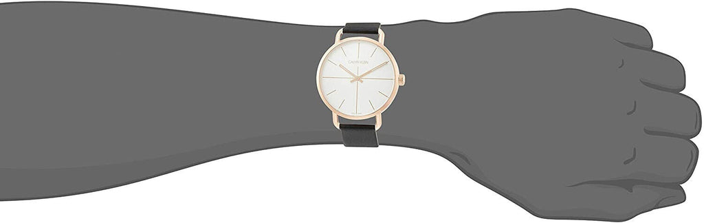 Calvin Klein Even White Dial Black Leather Strap Watch for Women - K7B216C6 Buy Now By Calvin Klein