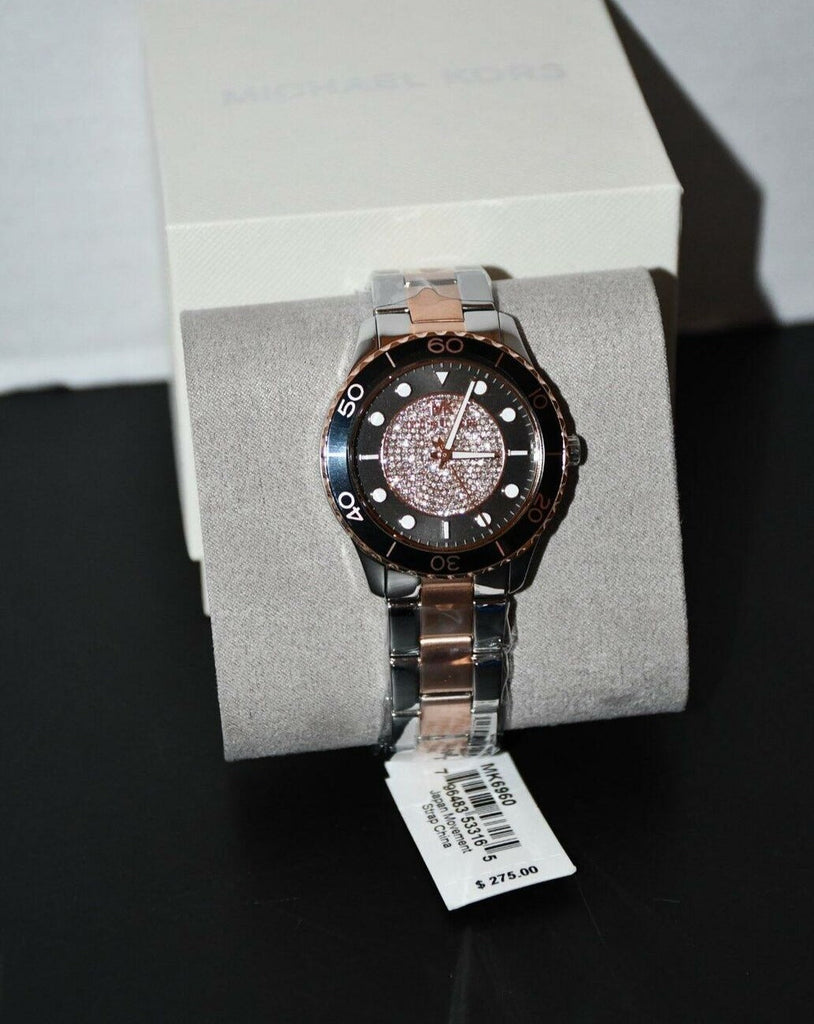 Michael Kors Runway Quartz Black Dial Two Tone Steel Strap Watch For Women - MK6960 Buy Now By Michael Kors