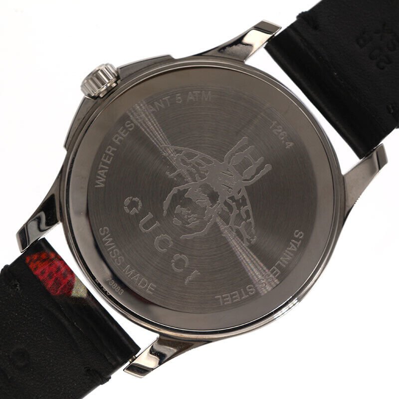 Gucci Le Marche Des Merveilles Black Dial Black Leather Strap Unisex Watch - YA1264007 Buy Now By Gucci