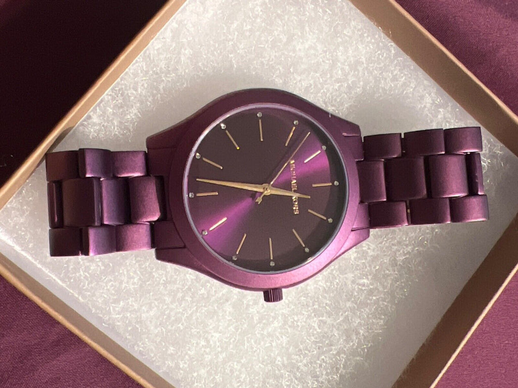 Michael Kors Slim Runway Quartz Purple Dial Purple Steel Strap Watch For Women - MK4507 Buy Now By Michael Kors