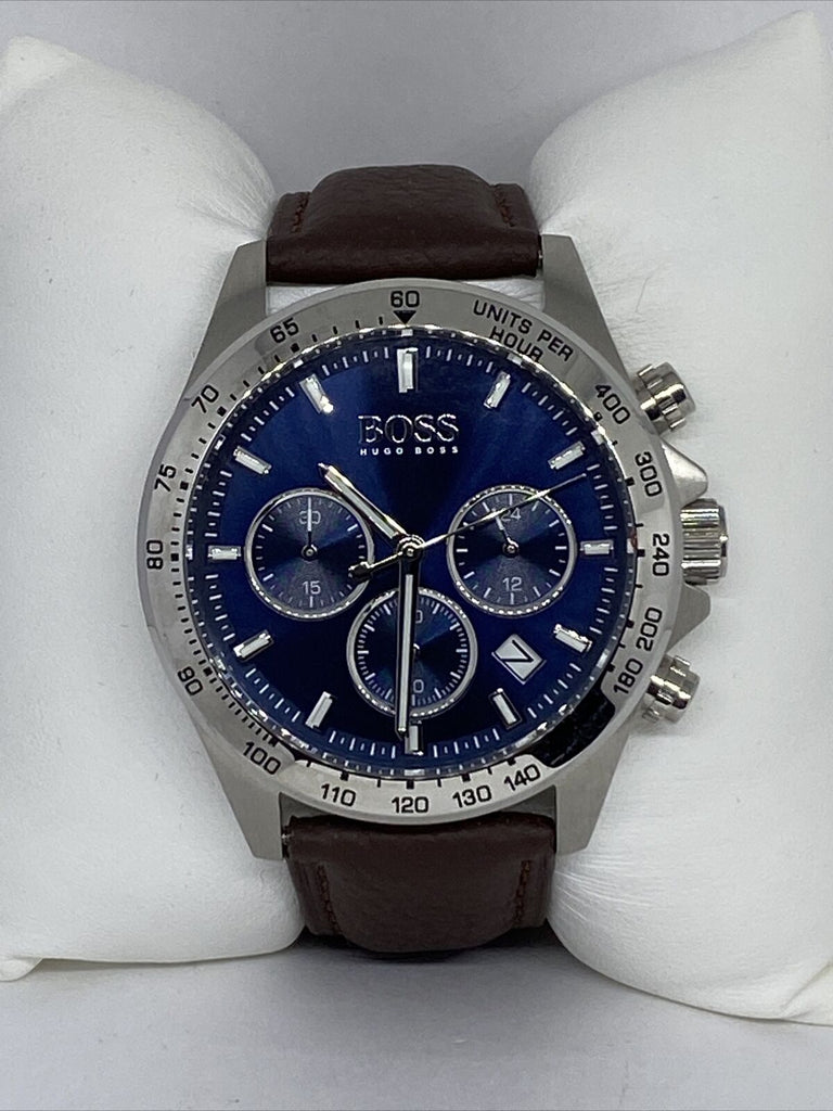 Hugo Boss Ikon Blue Dial Black Leather Strap Watch for Men - 1513176 Buy Now By Hugo Boss