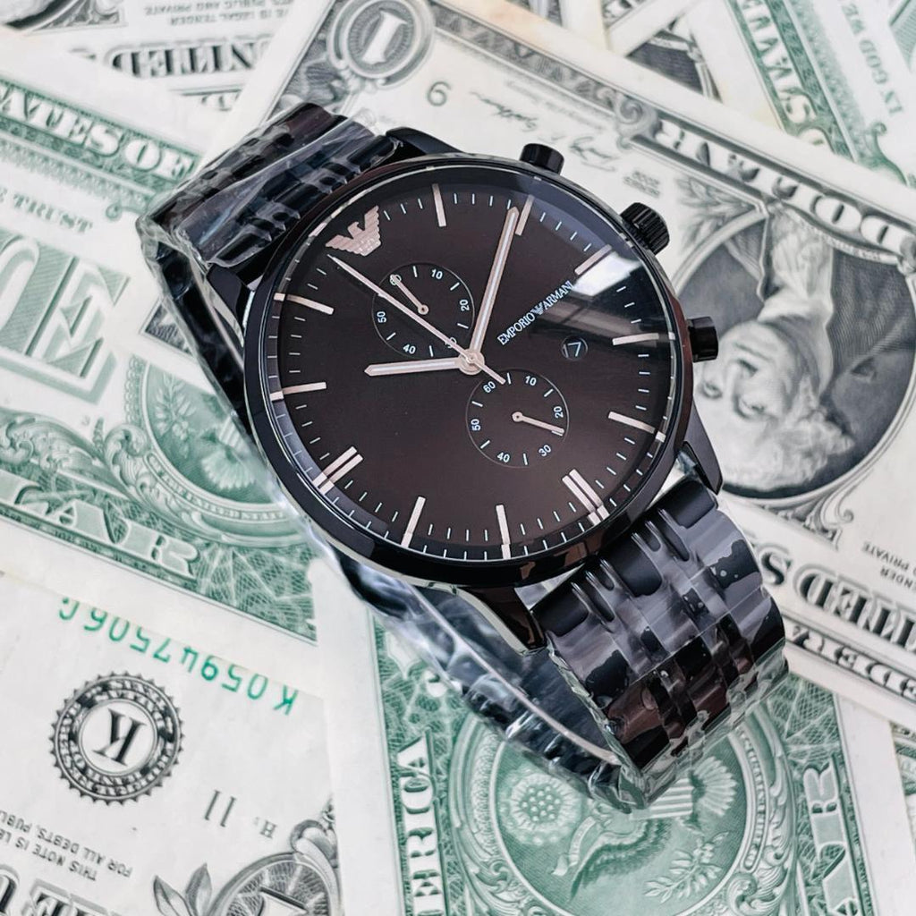 Emporio Armani Chronograph Black Dial Black Steel Strap Watch For Men - AR1934 Buy Now By Emporio Armani