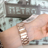 Michael Kors Layton Three Hand Silver Dial Rose Gold Steel Strap Watch For Women - MK7297 Buy Now By Michael Kors