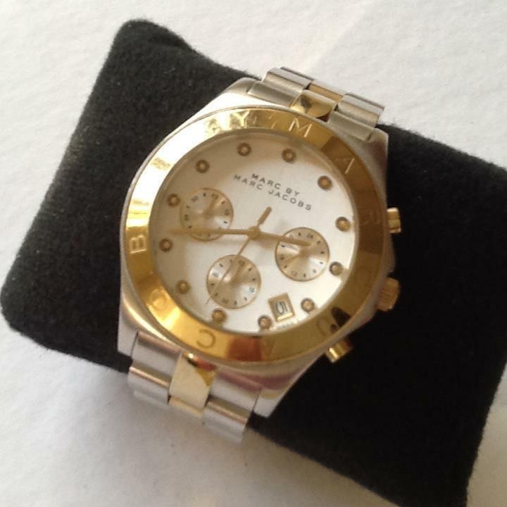 Marc Jacobs Blade Chronograph Silver Dial Two Tone Steel Strap Watch for Women - MBM3177 Buy Now By Marc Jacobs