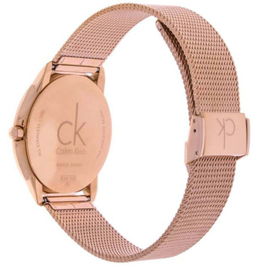 Calvin Klein Minimal Black Dial Rose Gold Mesh Bracelet Watch for Men - K3M2162Y Buy Now By Calvin Klein