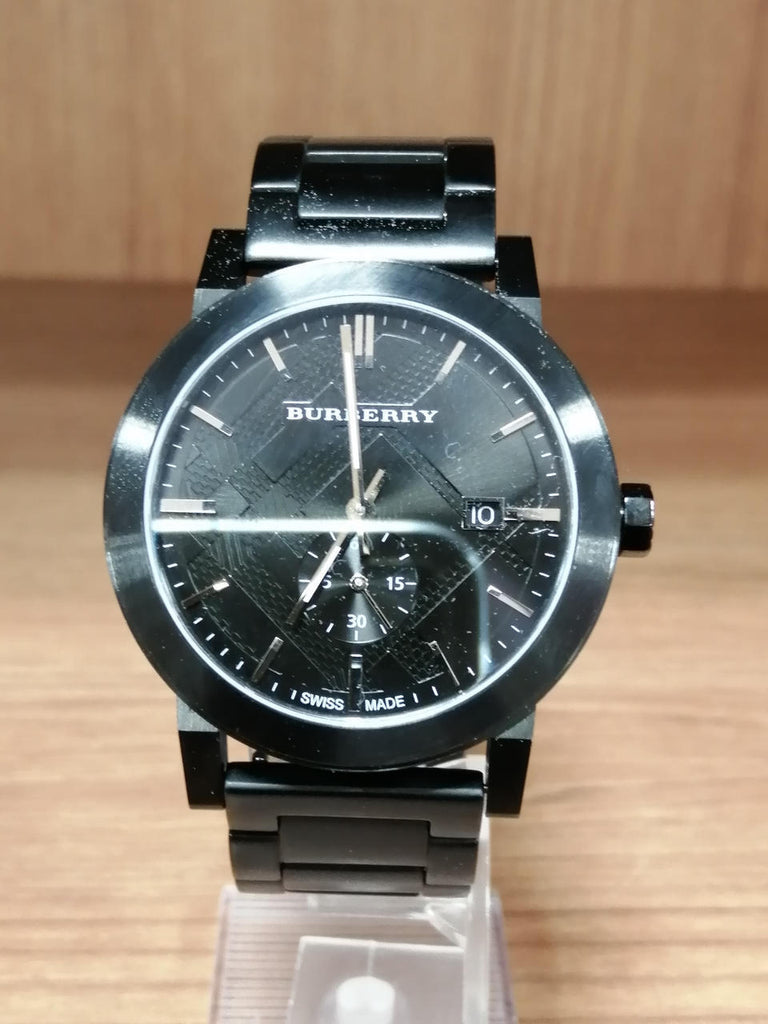 Burberry The City Black Dial Black Leather Strap Watch for Men - BU9906 Buy Now By Burberry