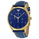 Emporio Armani Chronograph Midnight Blue Dial Blue Leather Strap Watch For Men - AR1862 Buy Now By Emporio Armani
