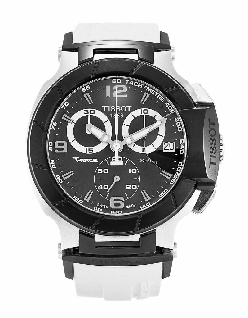 Tissot T Race Chronograph Black Dial White Rubber Strap Watch for Men - T048.417.27.057.05 Buy Now By Tissot