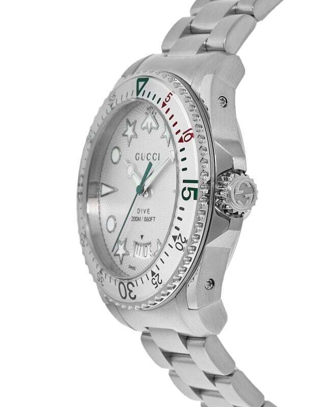 Gucci Dive Quartz White Dial Silver Steel Strap Watch For Men - YA136336 Buy Now By Gucci