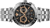 Versace Aion Chronograph Black Dial Silver Steel Strap Watch For Men - VE1D01019 Buy Now By Versace