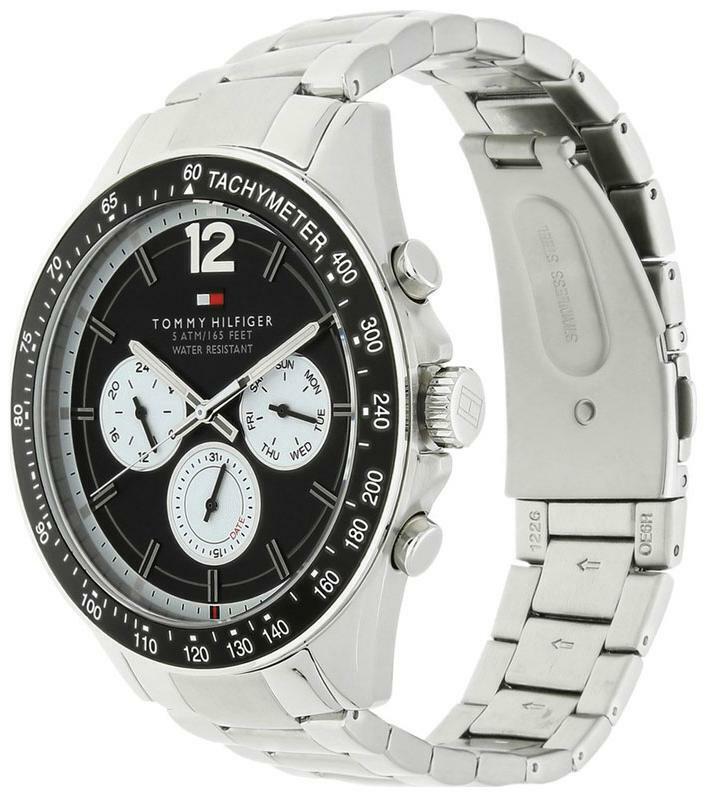Tommy Hilfiger Luke Quartz Black Dial Silver Steel Strap Watch for Men - 1791120 Buy Now By Tommy Hilfiger