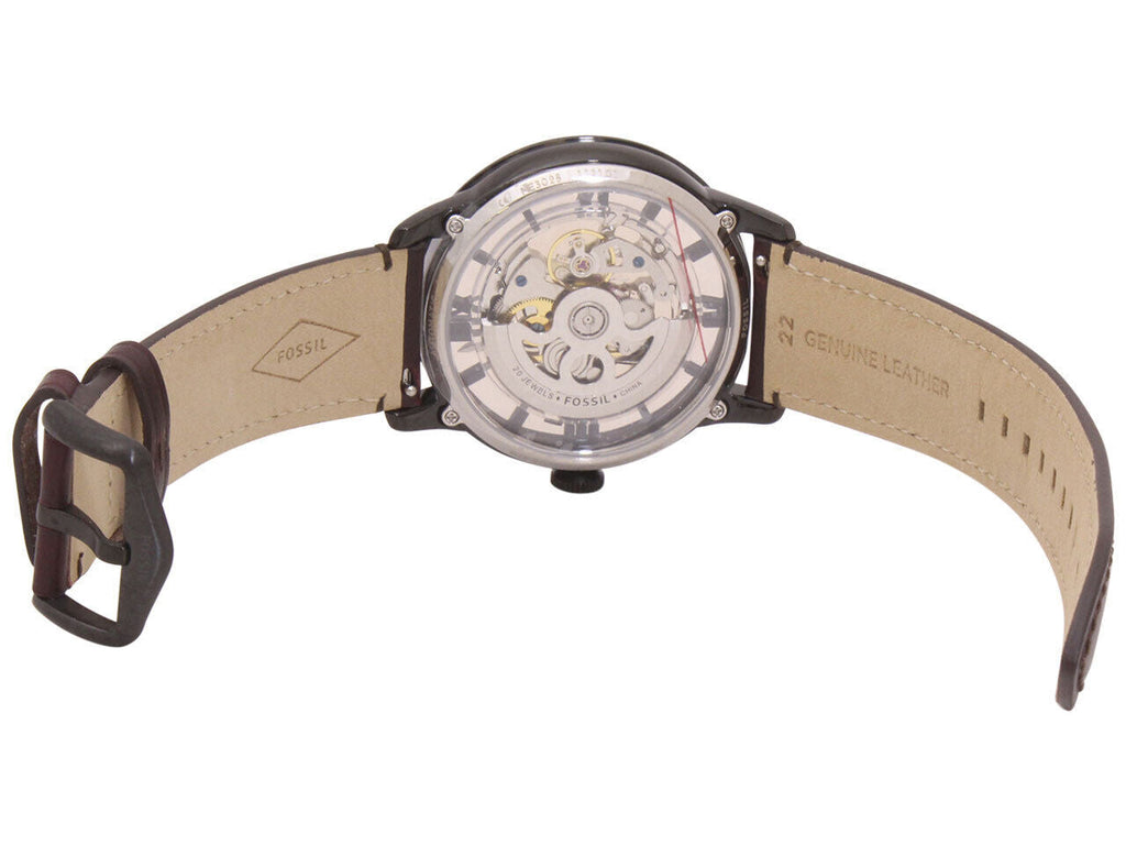 Fossil Townsman Automatic Skeleton Brown Dial Brown Leather Strap Watch for Men - ME3098 Buy Now By Fossil
