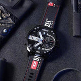 Diesel Mr. Daddy 2.0 Quartz Black Dial Black Nylon Strap Watch For Men - DZ7433 Buy Now By Diesel