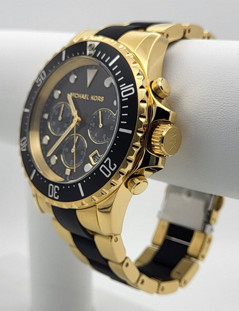 Michael Kors Everest Chronograph Black Dial Two Tone Steel Strap Watch For Men - MK8979 Buy Now By Michael Kors