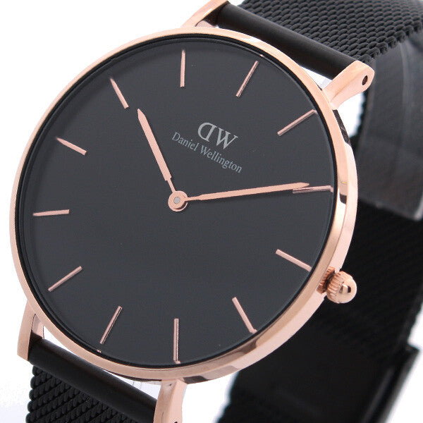 Daniel Wellington Petite Ashfield Black Dial Black Mesh Strap Watch for Women - DW00100307 Buy Now By Daniel Wellington