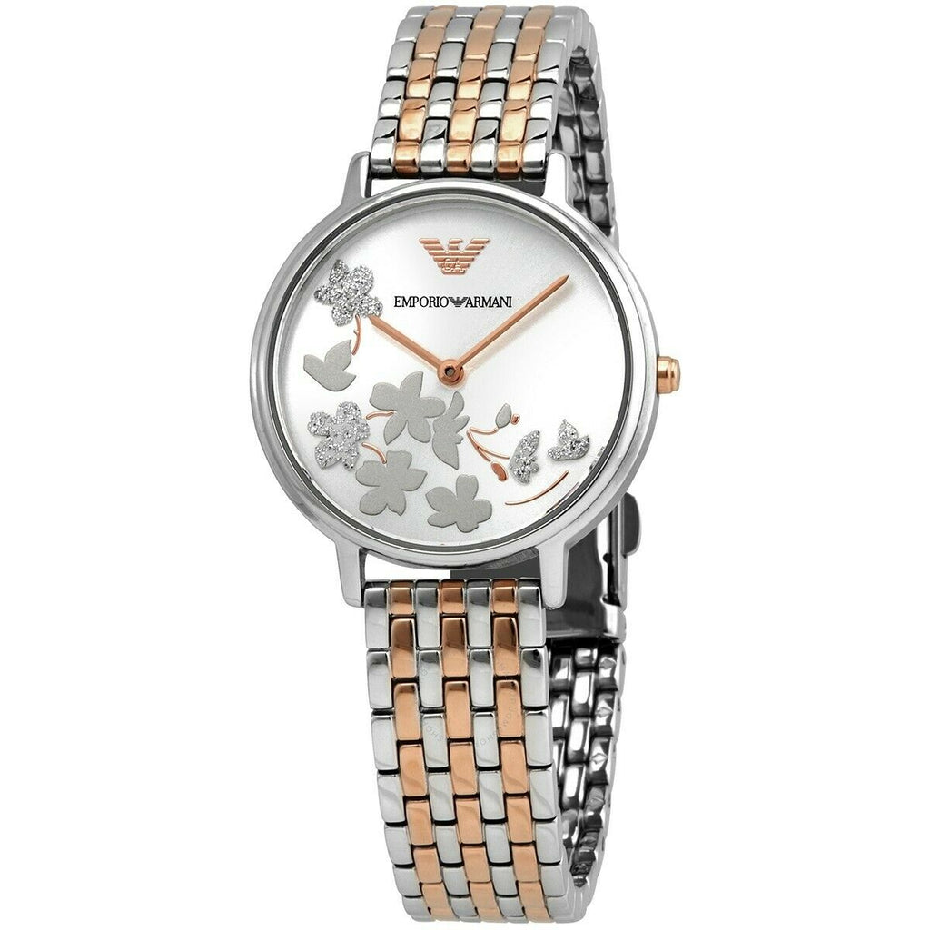 Emporio Armani Silver Sunray Dial Two Tone Steel Strap Watch For Women - AR11113 Buy Now By Emporio Armani