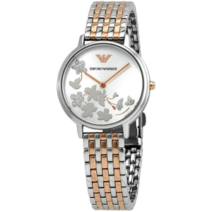 Emporio Armani Silver Sunray Dial Two Tone Steel Strap Watch For Women - AR11113 Buy Now By Emporio Armani