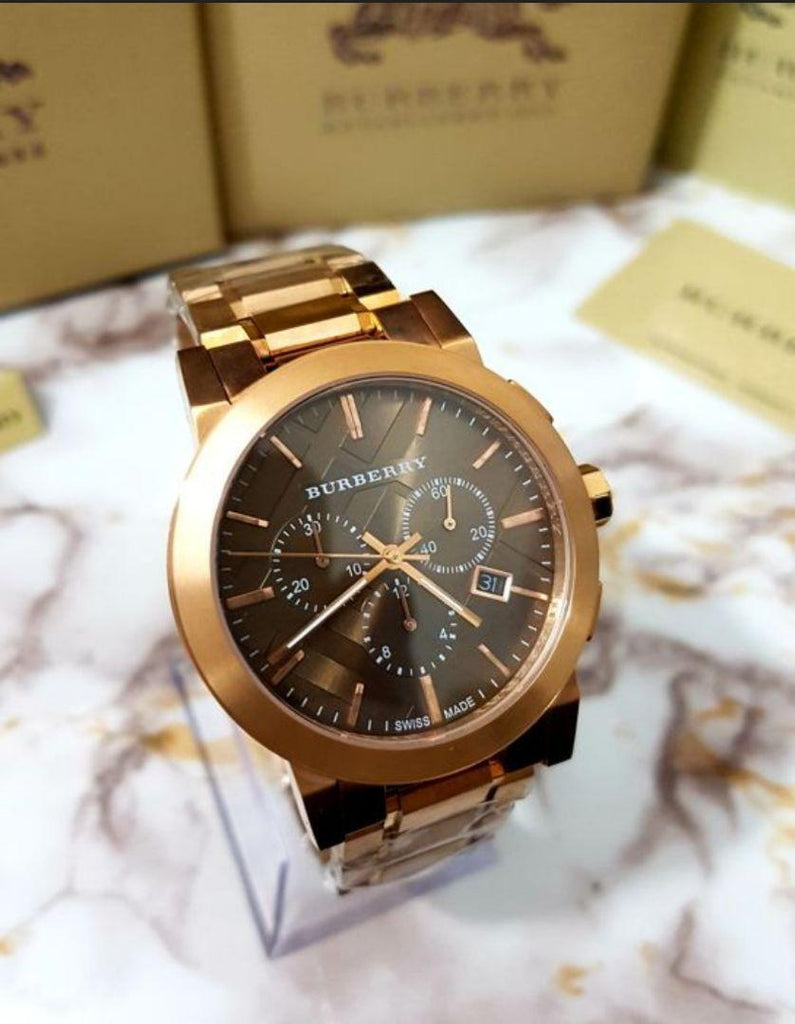 Burberry The City Grey Dial Rose Gold Steel Strap Watch for Men - BU9353 Buy Now By Burberry