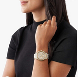 Michael Kors Ritz Three-Hand Glitz Crystals Gold Dial Gold Steel Strap Watch for Women - MK6747 Buy Now By Michael Kors