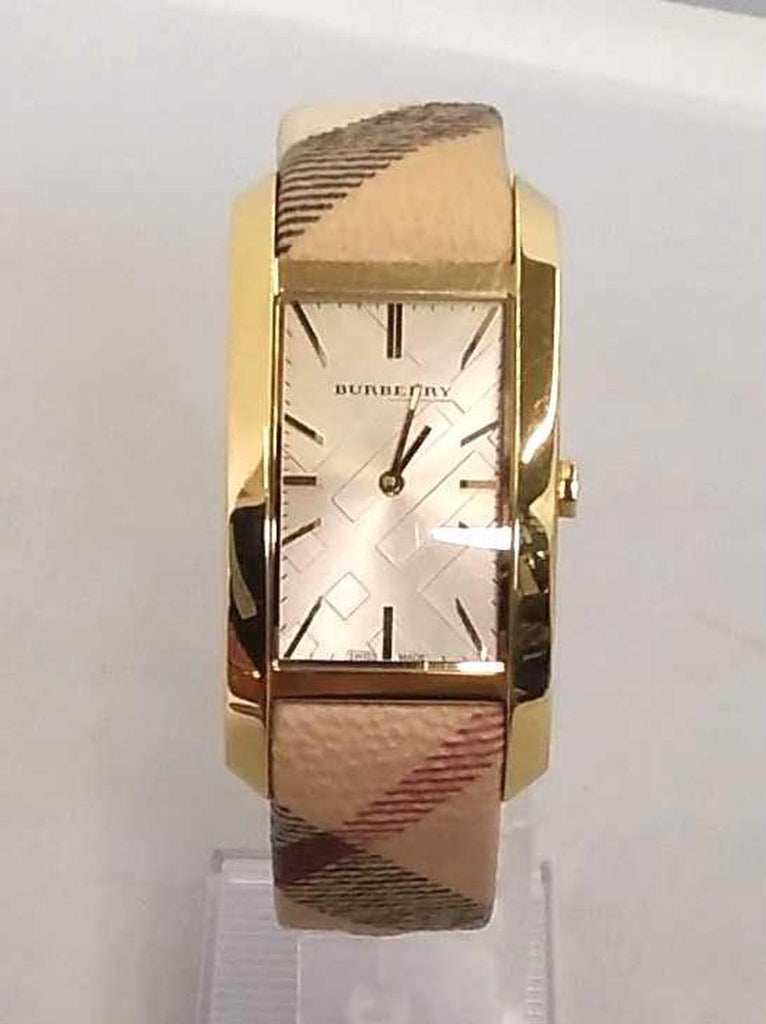 Burberry Nova Gold Tone Square Dial Leather Strap Watch for Women - BU1582 Buy Now By Burberry