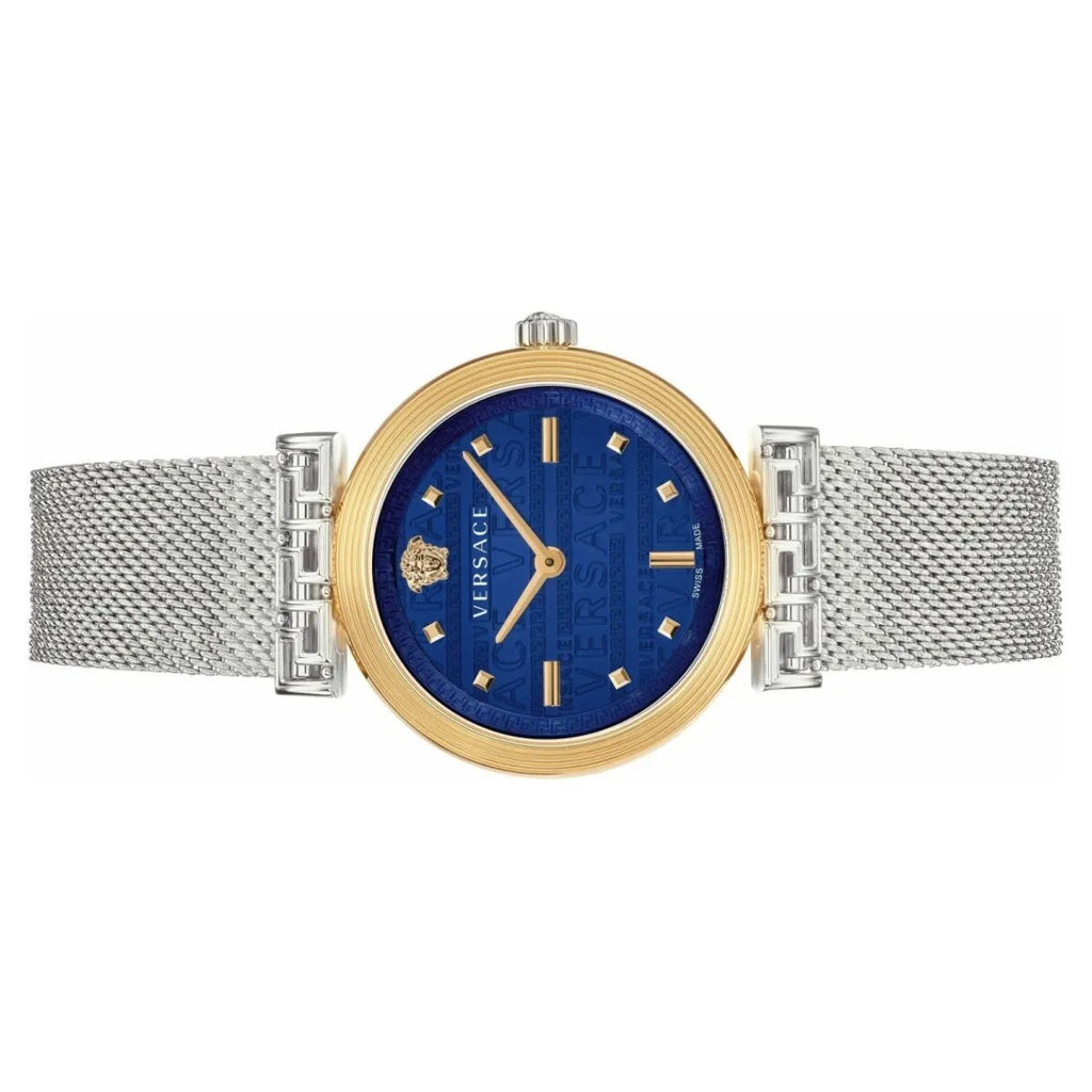 Versace Meander Blue Dial Silver Mesh Bracelet Watch for Women - VELW00520 Buy Now By Versace