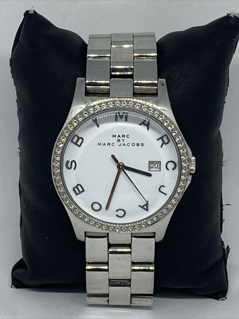 Marc Jacobs Henry Diamonds White Dial Silver Steel Strap Watch for Women - MBM3044 Buy Now By Marc Jacobs