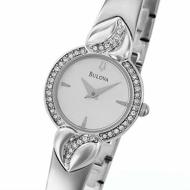 Bulova Crystal Pendant Silver Dial Silver Steel Strap Watch for Women - 96X111 Buy Now By Bulova