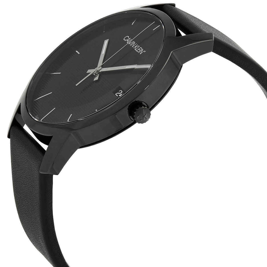 Calvin Klein City Quartz Black Dial Black Leather Strap Watch for Men - K2G2G4C1 Buy Now By Calvin Klein