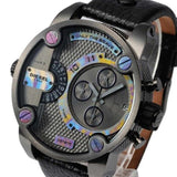 Diesel Badass Chronograph Anthracite Dial Black Leather Strap Watch For Men - DZ7270 Buy Now By Diesel