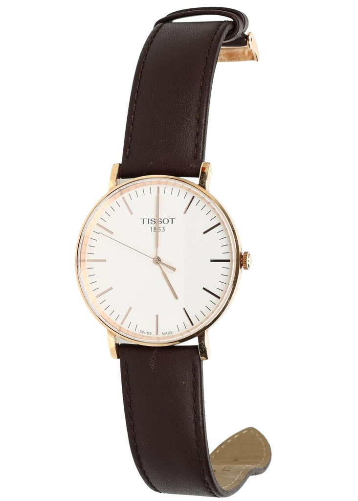 Tissot T Classic Everytime White Dial Brown Leather Strap Watch for Men - T109.610.36.031.00 Buy Now By Tissot