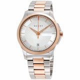 Gucci G Timeless Silver Dial Two Tone Steel Strap Watch For Men - YA126473 Buy Now By Gucci