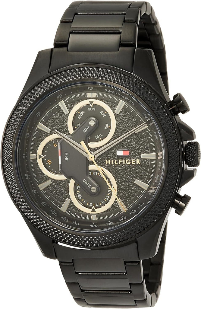 Tommy Hilfiger Clark Chronograph Black Dial Black Steel Strap Watch For Men - 1792081 Buy Now By Tommy Hilfiger