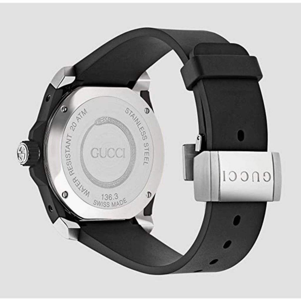 Gucci Dive Feline Black Dial Black Rubber Strap Watch For Men - YA136323 Buy Now By Gucci