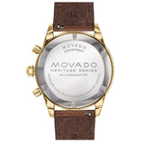 Movado Heritage Chronograph Green Dial Brown Leather Strap Watch For Men - 3650062 Buy Now By Movado