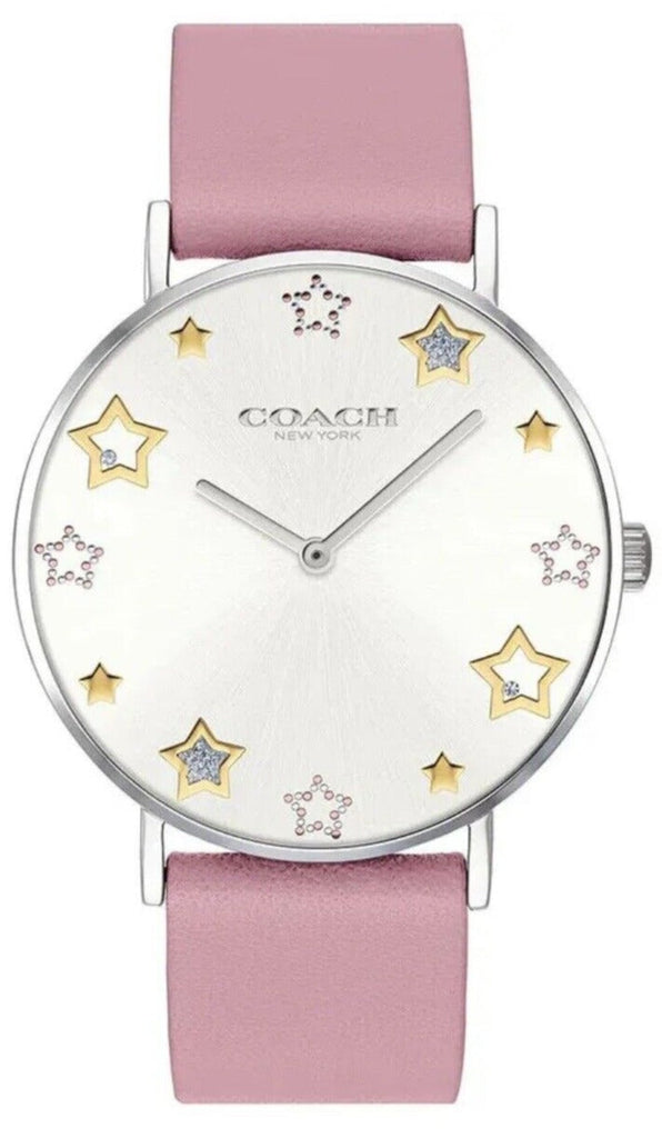 Coach Perry Mother of Pearl White Dial Pink Leather Strap Watch for Women - 14503243 Buy Now By Coach