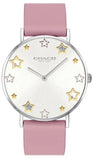 Coach Perry Mother of Pearl White Dial Pink Leather Strap Watch for Women - 14503243 Buy Now By Coach
