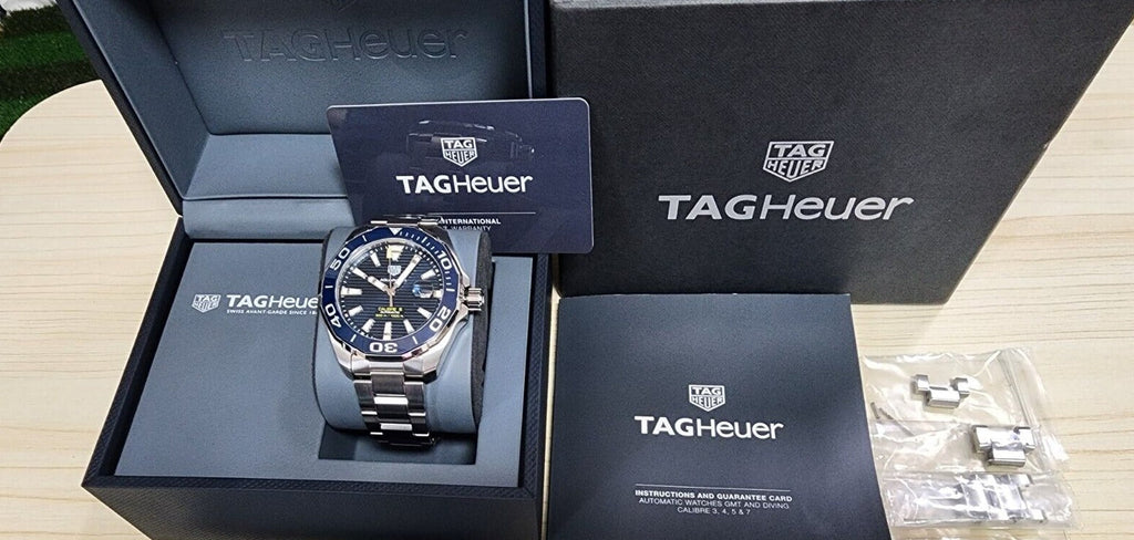 Tag Heuer Aquaracer Calibre 5 Blue Dial Silver Steel Strap Watch for Men - WAY201B.BA0927 Buy Now By Tag Heuer
