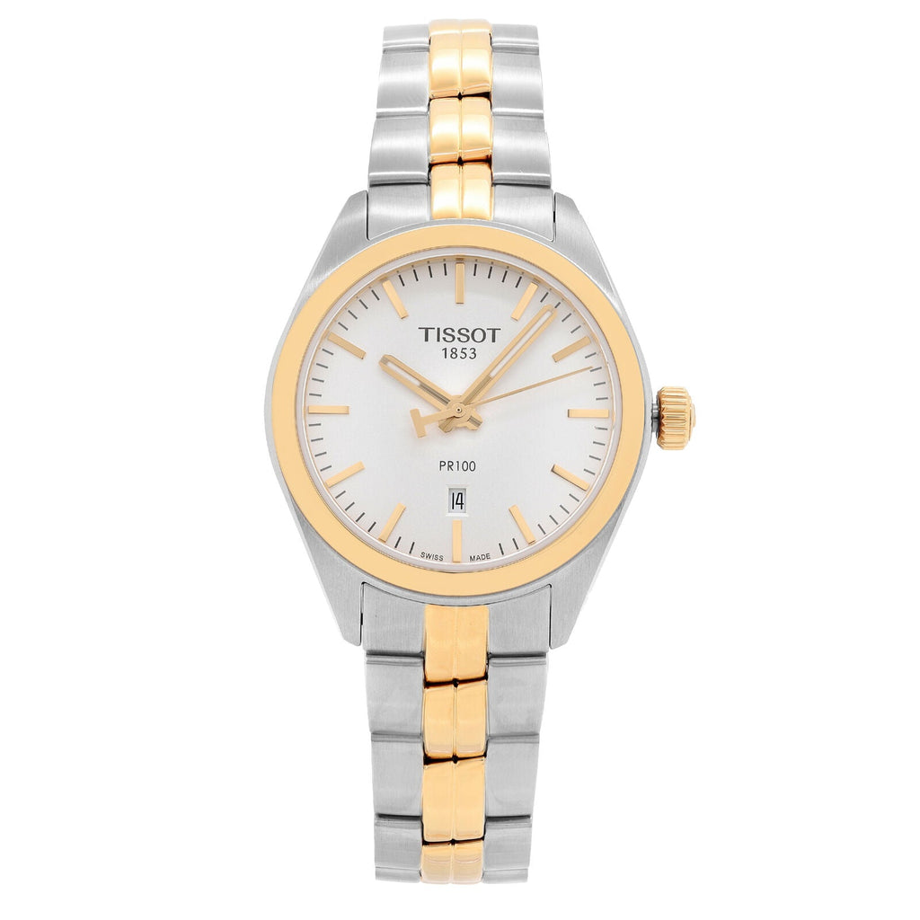 Tissot T Classic PR 100 Sport Chic White Dial Two Tone Steel Strap Watch For Women - T101.210.22.031.00 Buy Now By Tissot