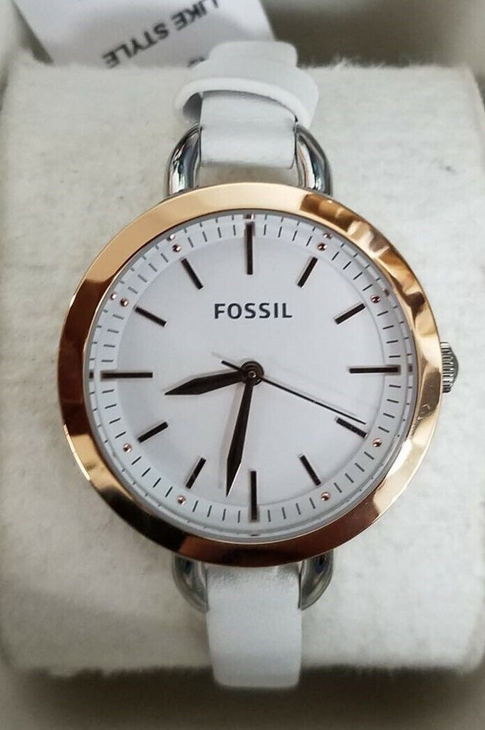 Fossil Classic Minute White Dial White Leather Strap Watch for Women - BQ3328 Buy Now By Fossil