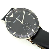 Emporio Armani Gianni Quartz Black Dial Black Leather Strap Watch For Men - AR0382 Buy Now By Emporio Armani