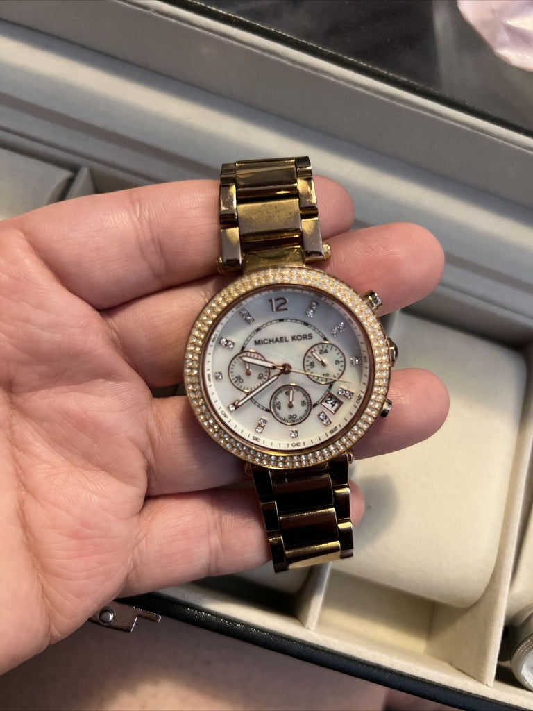 Michael Kors Parker White Dial with Diamonds Rose Gold Steel Strap Watch for Women - MK5491 Buy Now By Michael Kors