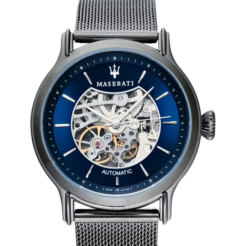 Maserati Epoca Automatic Skeleton Blue Dial Mesh Bracelet Watch For Men - R8823118002 Buy Now By Maserati