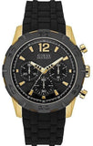 Guess Caliber Chronograph Black Dial Black Rubber Strap Watch for Men - W0864G3 Buy Now By Guess