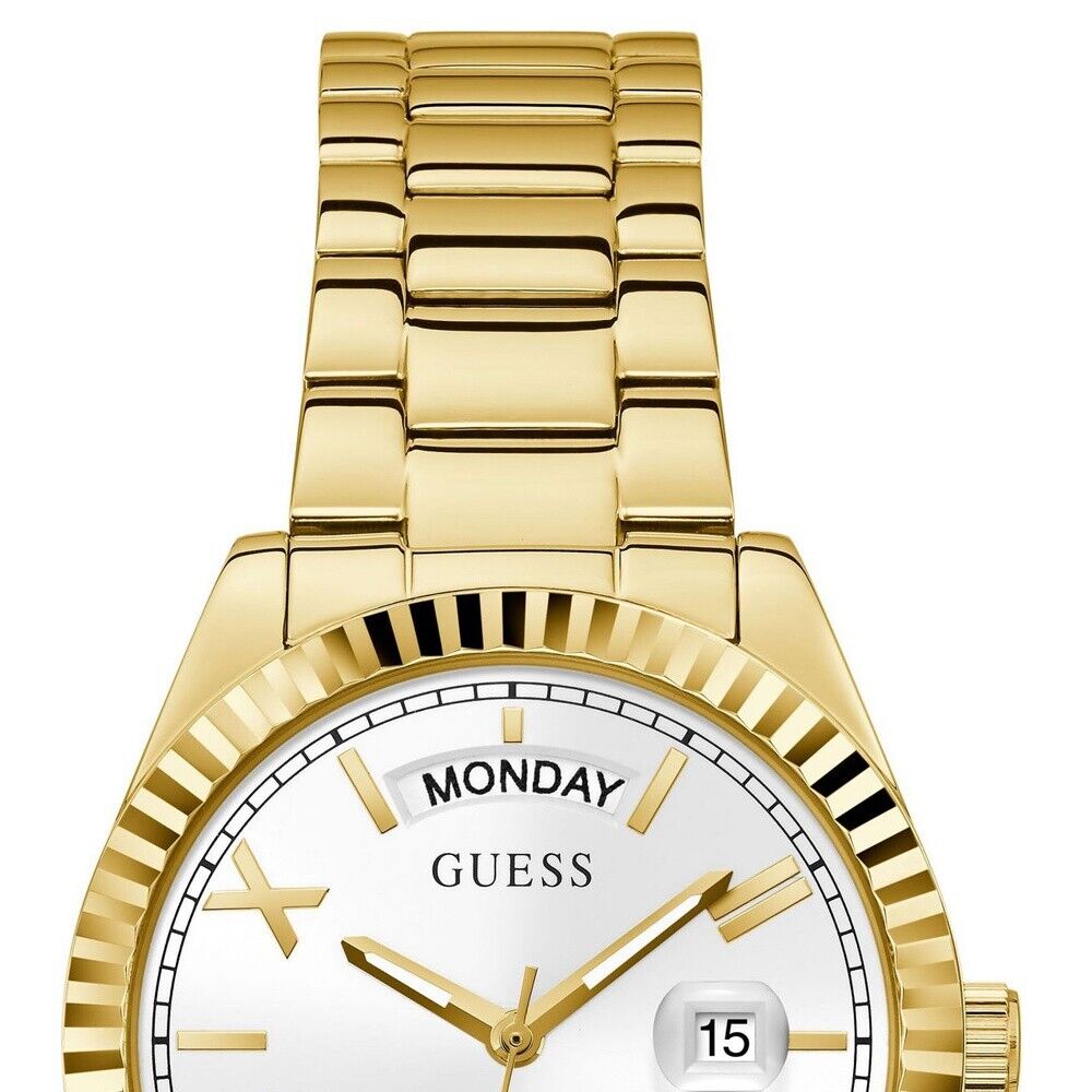 Guess Luna White Dial Gold Steel Strap Watch for Women - GW0308L2 Buy Now By Guess
