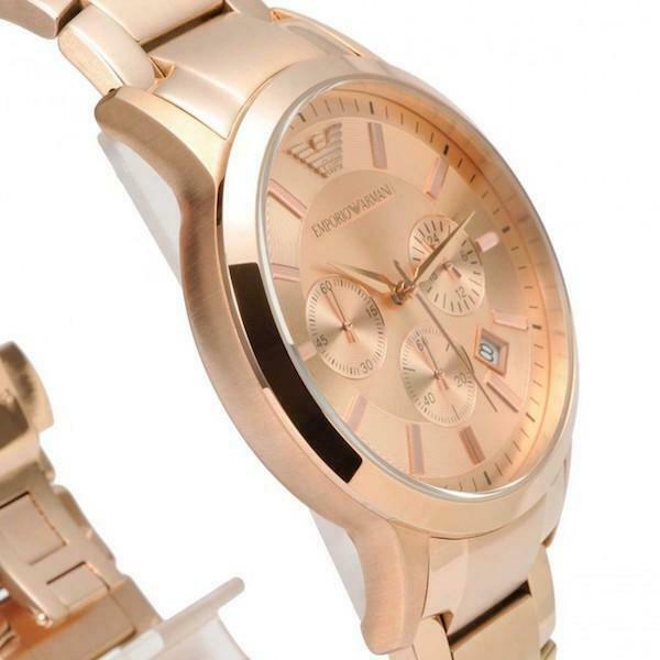 Emporio Armani Classic Rose Gold Chronograph Steel Strap Watch For Men - AR2452 Buy Now By Emporio Armani