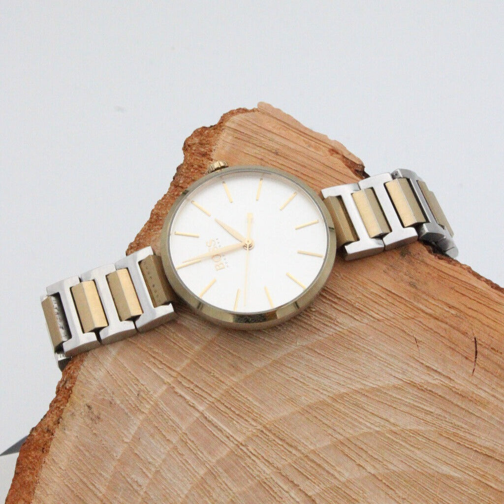 Hugo Boss Allusion Quartz Silver Dial Two Tone Steel Strap Watch For Women - 1502417 Buy Now By Hugo Boss