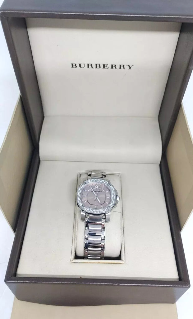 Burberry The Britain Diamonds Brown Dial Silver Steel Strap Watch for Women - BBY1803 Buy Now By Burberry