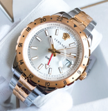 Versace Hellenyium GMT Silver Dial Two Tone Steel Strap Watch for Men - V11030015 Buy Now By Versace