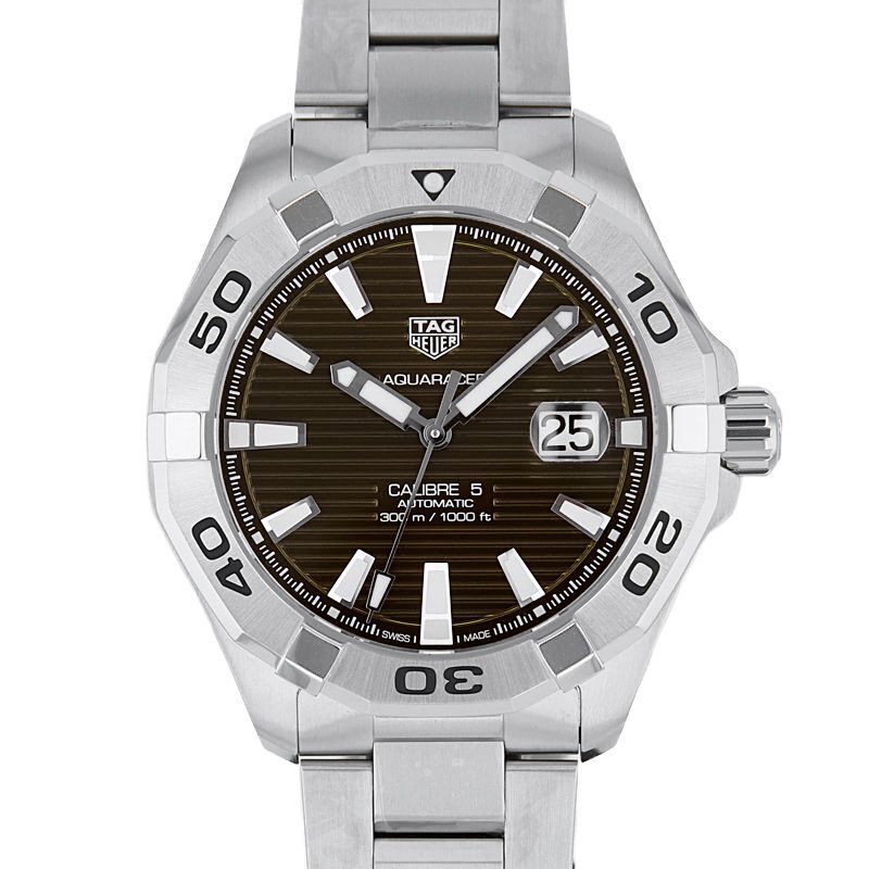 Tag Heuer Aquaracer Calibre 5 Automatic Sunray Brown Dial Silver Steel Strap Watch for Men - WAY2018.BA0927 Buy Now By Tag Heuer