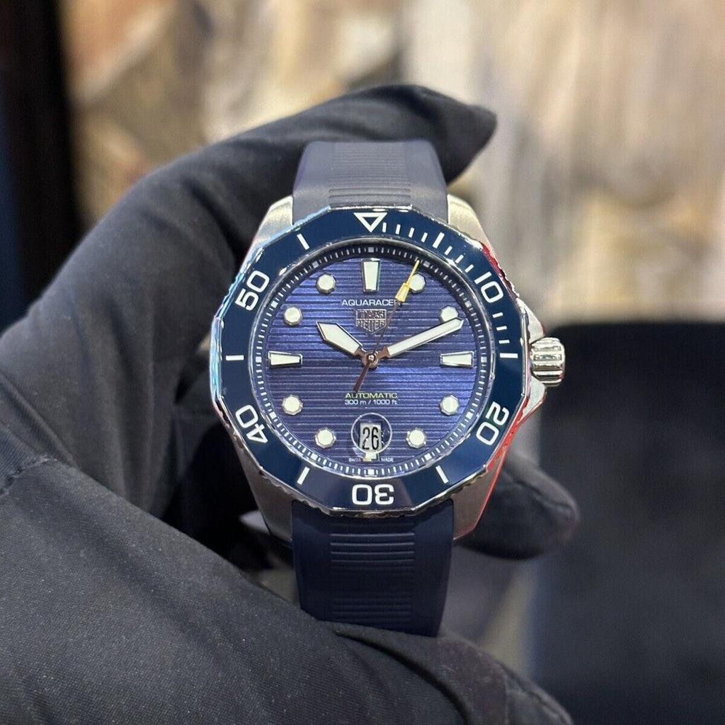 Tag Heuer Aquaracer Professional 300 Automatic Blue Dial Blue Rubber Strap Watch for Men - WBP201B.FT6198